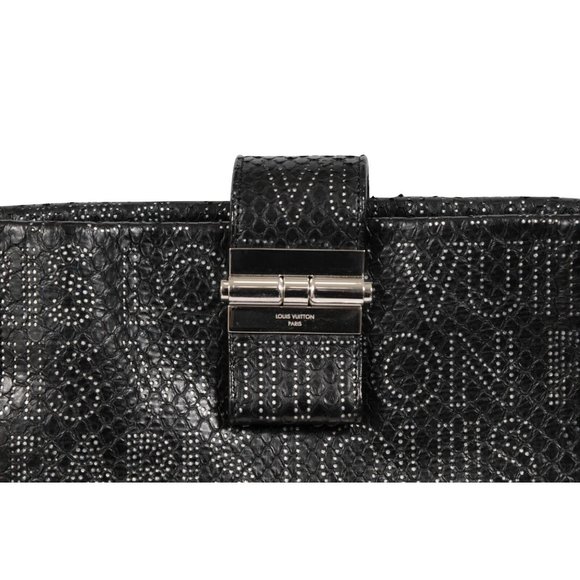 Louis Vuitton Python Perfore Lutece Shoulder Bag Black Silver Logo AW 2008 Y2k - Picture 2 of 16